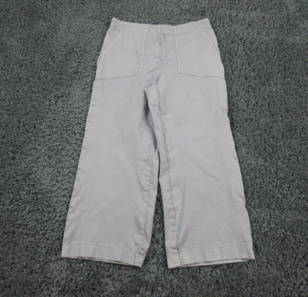 Nic + Zoe Pants Womens 10 Light Gray Blue Elastic Waist Pull On 30x24*